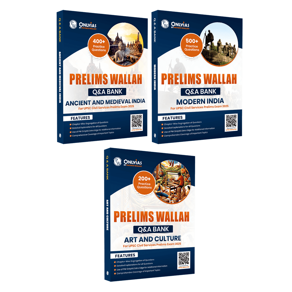 UPSC Prelims Wallah Q & A Bank Ancient and Medieval India, Modern India, Art and Culture Combo Set of 3 Books