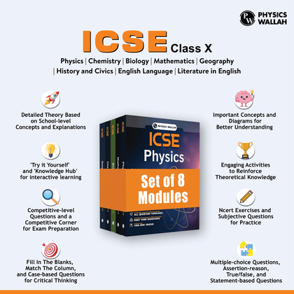 ICSE Class 10th Mathematics, Physics, Chemistry, Biology, Geography, History and Civics, English Langauge Paper 1 & 2 Combo Set of 8 Books (2025 Edition)