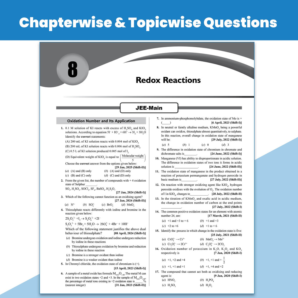 PW JEE Advanced 49 Years (2026-1978) with JEE Main 162 Sets Chemistry PYQs (2026-2019) | Chapterwise and Topicwise Solved Papers For JEE Main & Advanced 2027 Exams