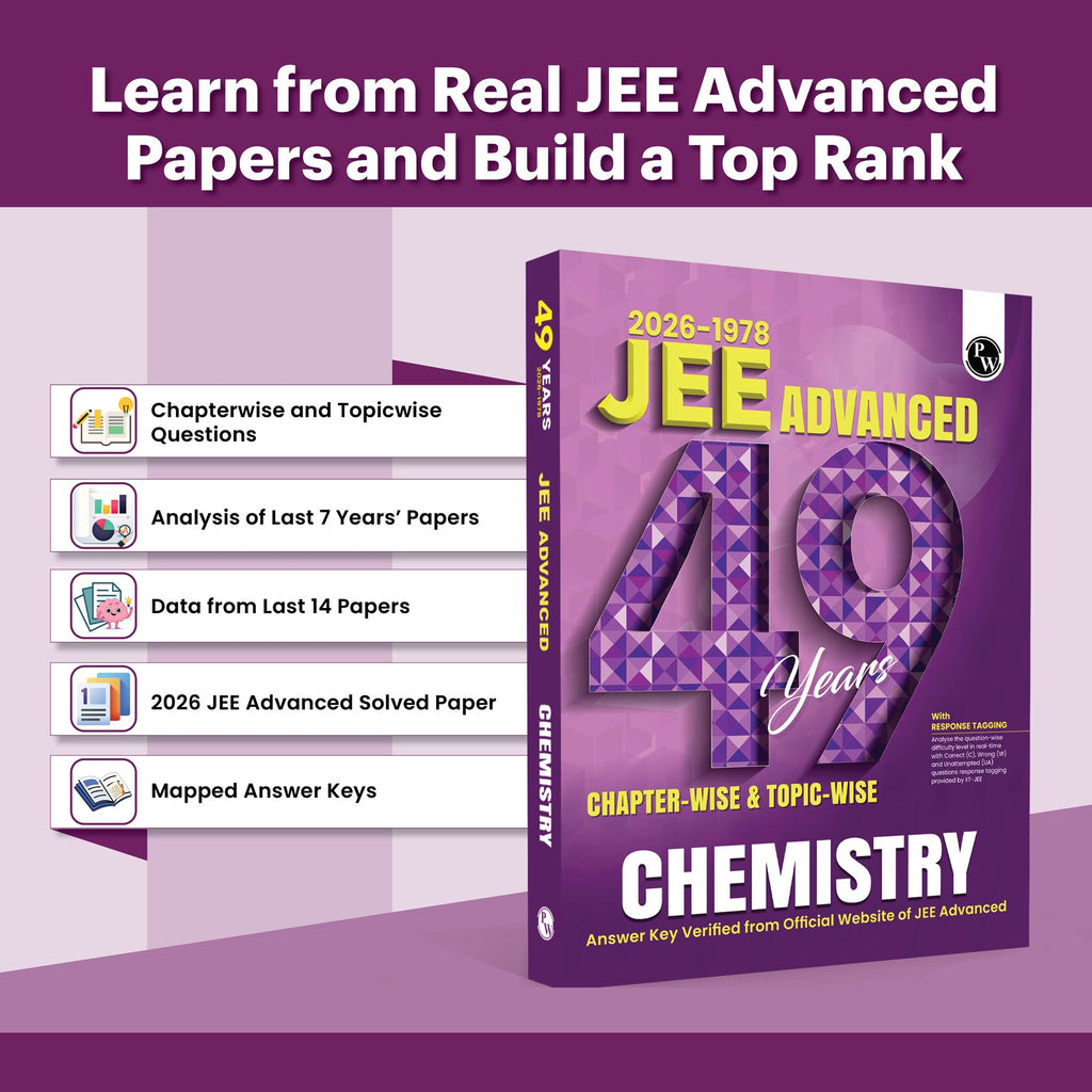 49 Years JEE Advanced PYQ Book Chemistry Chapterwise & Topicwise Solved Papers (1978-2026) | PYQ with Detailed Solutions | Previous Year Questions for IIT JEE Advanced Exam