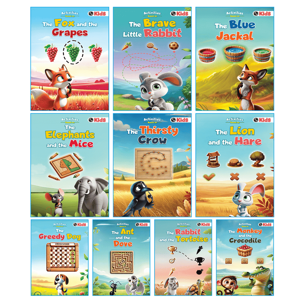 Activity Book Set on Moral Stories (Set of 10 Books) | Fun Moral Stories & Early Learning Activities For 3+ Years Old | Educational Activity Books For Kids