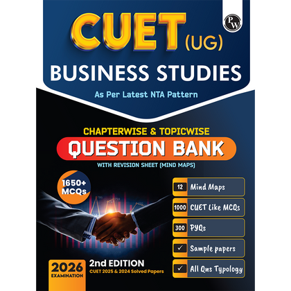 CUET (UG) Business Studies Chapterwise & Topicwise Question Bank for 2026 Exam | Theory & Exercise with Past Year Questions (2025-2022) PYQ and Mock Tests