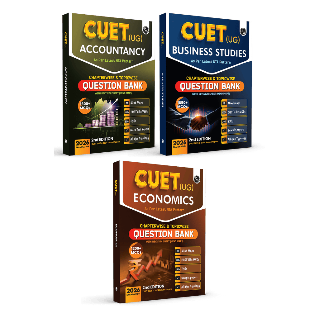 CUET (UG) Accountancy, Business Studies & Economics Combo Set of 3 Books Chapterwise & Topicwise Question Bank For 2026 Exam | Theory, Exercise, PYQ (2025-2022) & Mock Tests