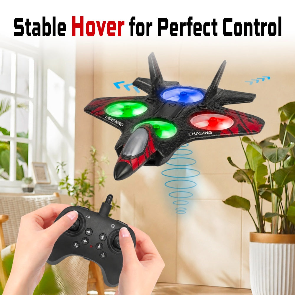Remote Control RC Plane for Beginners, 360Â° Flip Hovering Stunt Fighter Jet Toy with Lights, Glider Combat Aircraft for Kids, Birthday/Return Gift for Boys & Girls