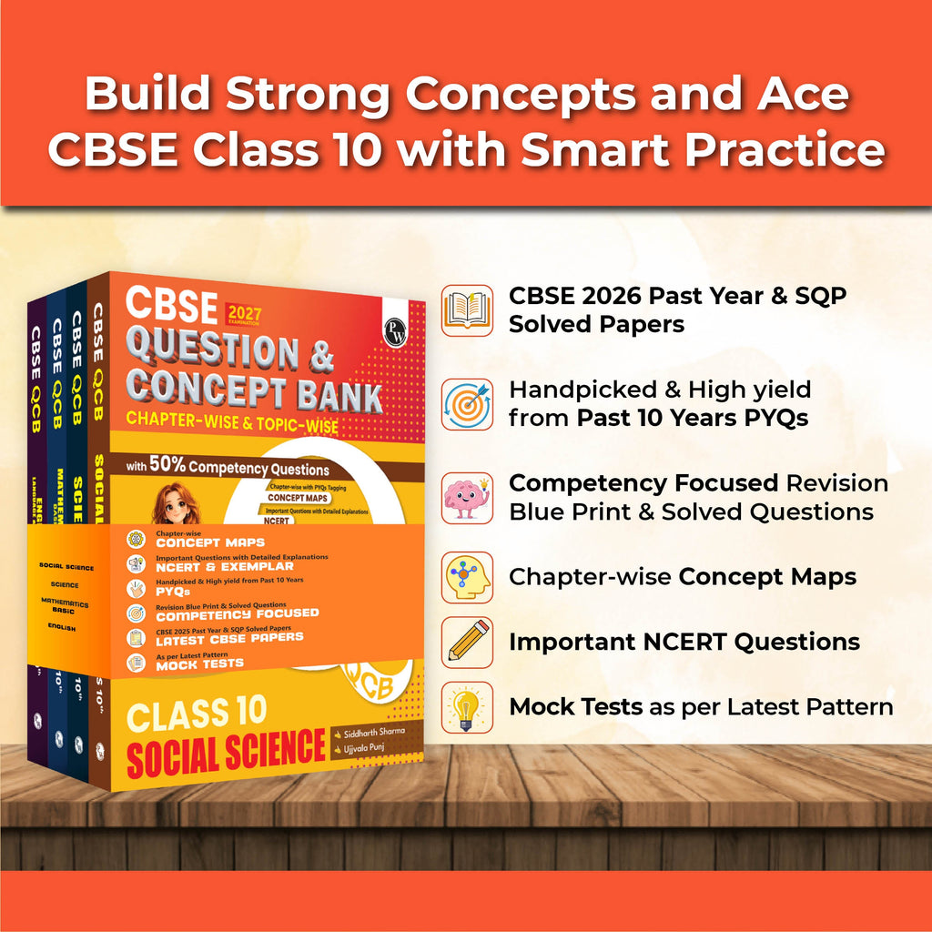 CBSE Question & Concept Bank (QCB) Class 10 Science, Maths (Basic), Social Science & English Combo Set of 4 Books Chapterwise & Topicwise Solved Questions For 2027 Exams
