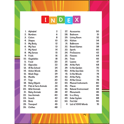 Kids First 1000 Words Book l 50 Topics with Engaging Picture Book for Early Learners and  Children Ages 1, 2, 3, 4, 5, 6 Years