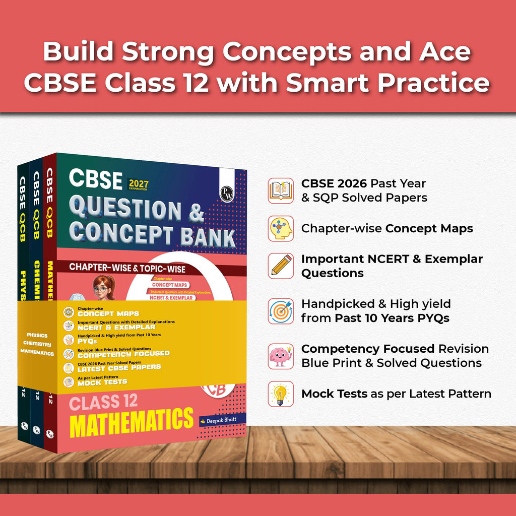 CBSE Question & Concept Bank (QCB) Class 12 Physics, Chemistry, Mathematics COMBO Set of 3 Books Chapterwise & Topicwise Solved Questions For 2027 Exams