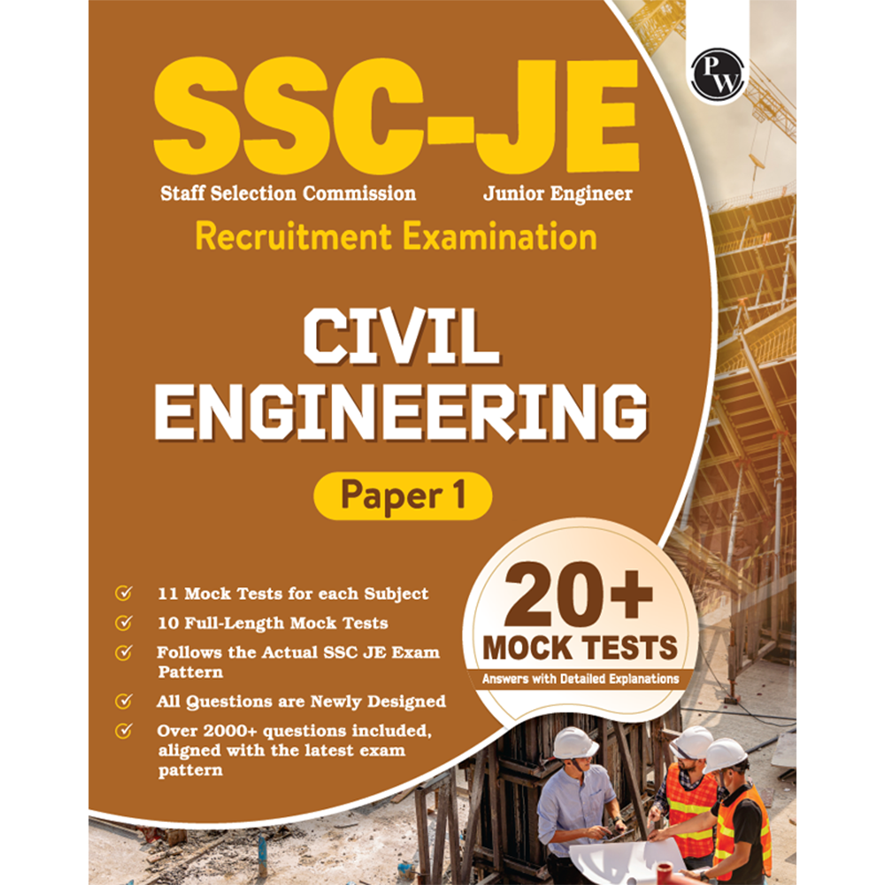 SSC JE Civil Engineering (Paper I) 20+ Mock Tests & Full Length Tests for Each Subject | 2000+ Practice Questions with Detailed Explanation