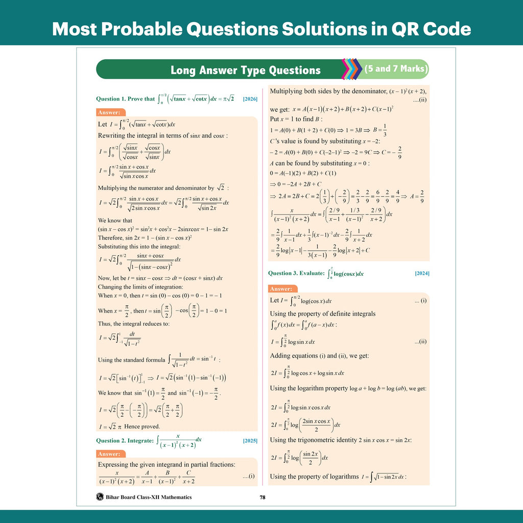 Bihar Board Class 12 Question Bank Mathematics JEET Guess Papers & Question Bank By Amogh Sarkar For 2026-27 Exam | Chapterwise Mind Maps & Previous 10 Years Questions, Model Papers with OMR