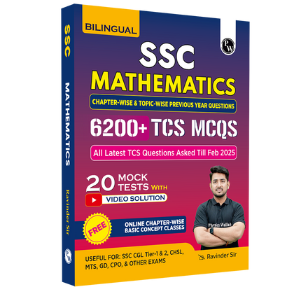 SSC Mathematics Bilingual 6200+ Chapterwise & Topicwise TCS PYQs with Online Classes By Ravinder Sir | 20 Mock Tests with Video Solutions l SSC CGL, CHSL, GD Constable, MTS For 2025-26 Exams