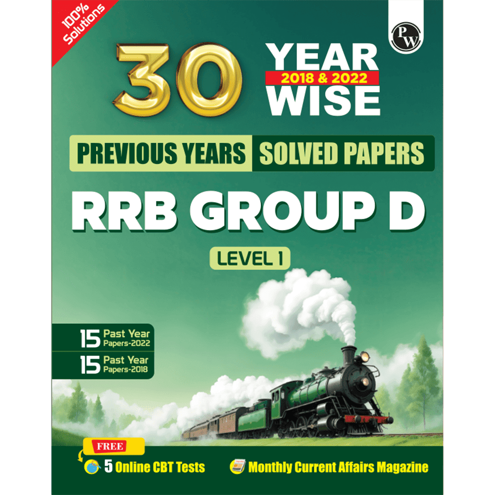 30 RRB Group D Level 1 Previous Years Solved Papers (2018 & 2022) with 5 Online Mock Tests For Exam 2024-2025 | Yearwise PYQs | Fully Solved | English Edition