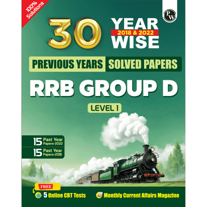 30 RRB Group D Level 1 Previous Years Solved Papers (2018 & 2022) with 5 Online Mock Tests For Exam 2024-2025 | Yearwise PYQs | Fully Solved | English Edition