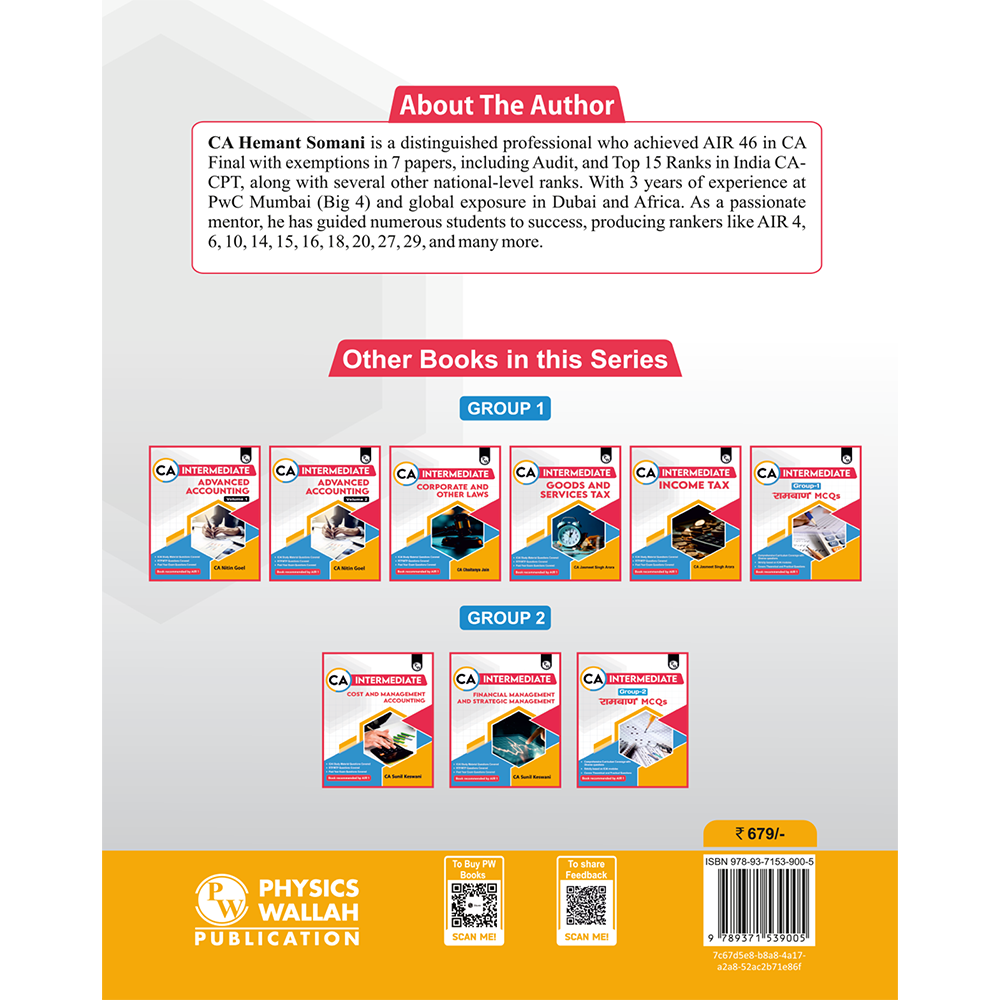 CA Intermediate Group 2 Auditing and Ethics By CA Hemant Somani | Covering Theory, Exercise and Previous Years Questions & Solutions | Latest Syllabus For May 2026 Exams