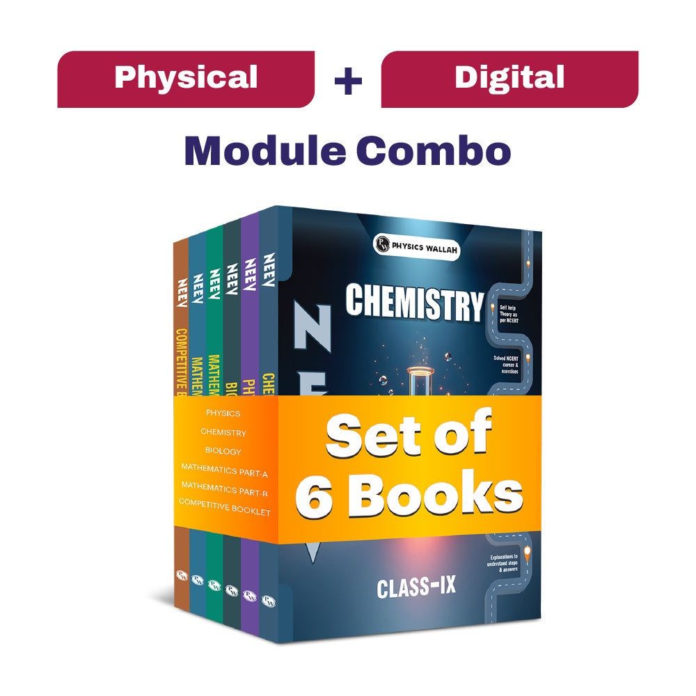 Neev For Class 9 Physics, Chemistry, Mathematics Part A & B, Biology, Competitive Booklet Combo Set of 6 Books (2026 Edition) With Digital Book