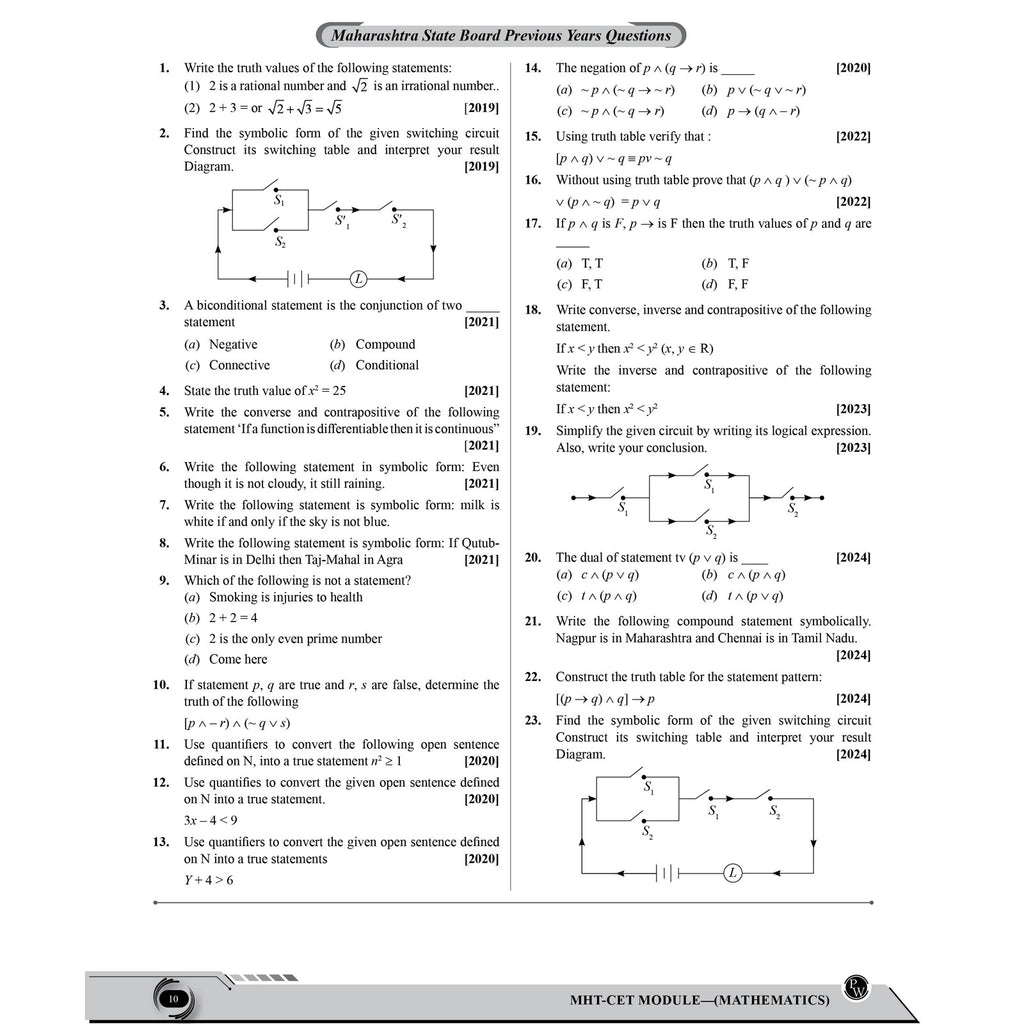 PW Maharashtra Board MHT-CET Mathematics Question Bank & Solution Booklet Set of 2 Books | Theory plus PYQs of MHCET, CBSE & MH Boards | Detailed Solution Explanations
