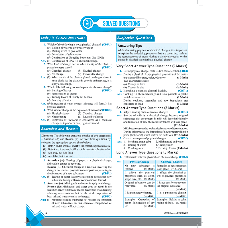 CBSE Class 10th Science Question & Concept Bank Chapterwise & Topicwise Exam 2023 - 2024 | Previous year paper covered