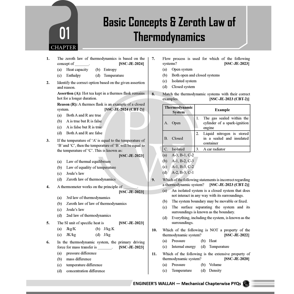 SSC JE Mechanical Engineering Chapterwise 12 Previous Years Solved Papers (2024-2012) | 3300+ Objective Questions with Detailed Text Solutions| 12 Years PYQs