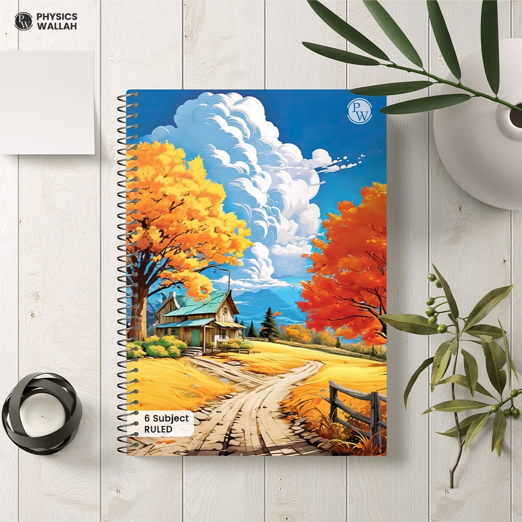 6 Subject Spiral Notebook | Set of 3 | 400 Pages | Ruled | PW Seasons