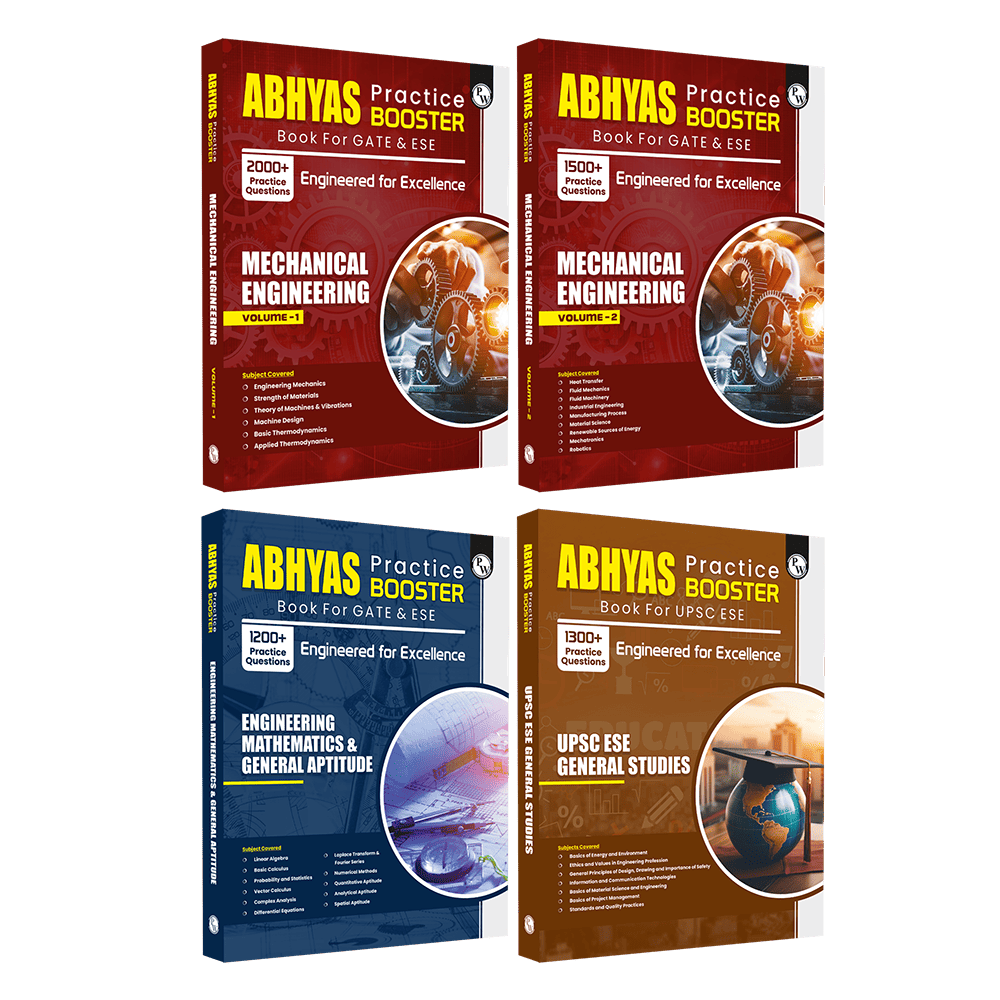 GATE & ESE Abhyas Practice Booster For Mechanical Engineering Vol 1 & 2, ESE General Studies and Engineering Mathematics & General Aptitude Combo Set of 4 Books