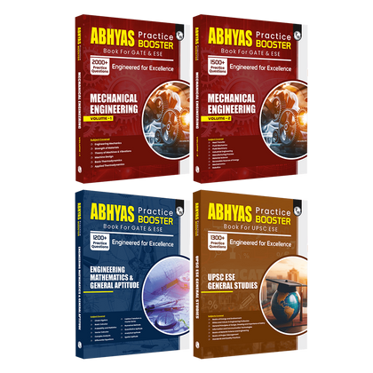 GATE & ESE Abhyas Practice Booster For Mechanical Engineering Vol 1 & 2, ESE General Studies and Engineering Mathematics & General Aptitude Combo Set of 4 Books