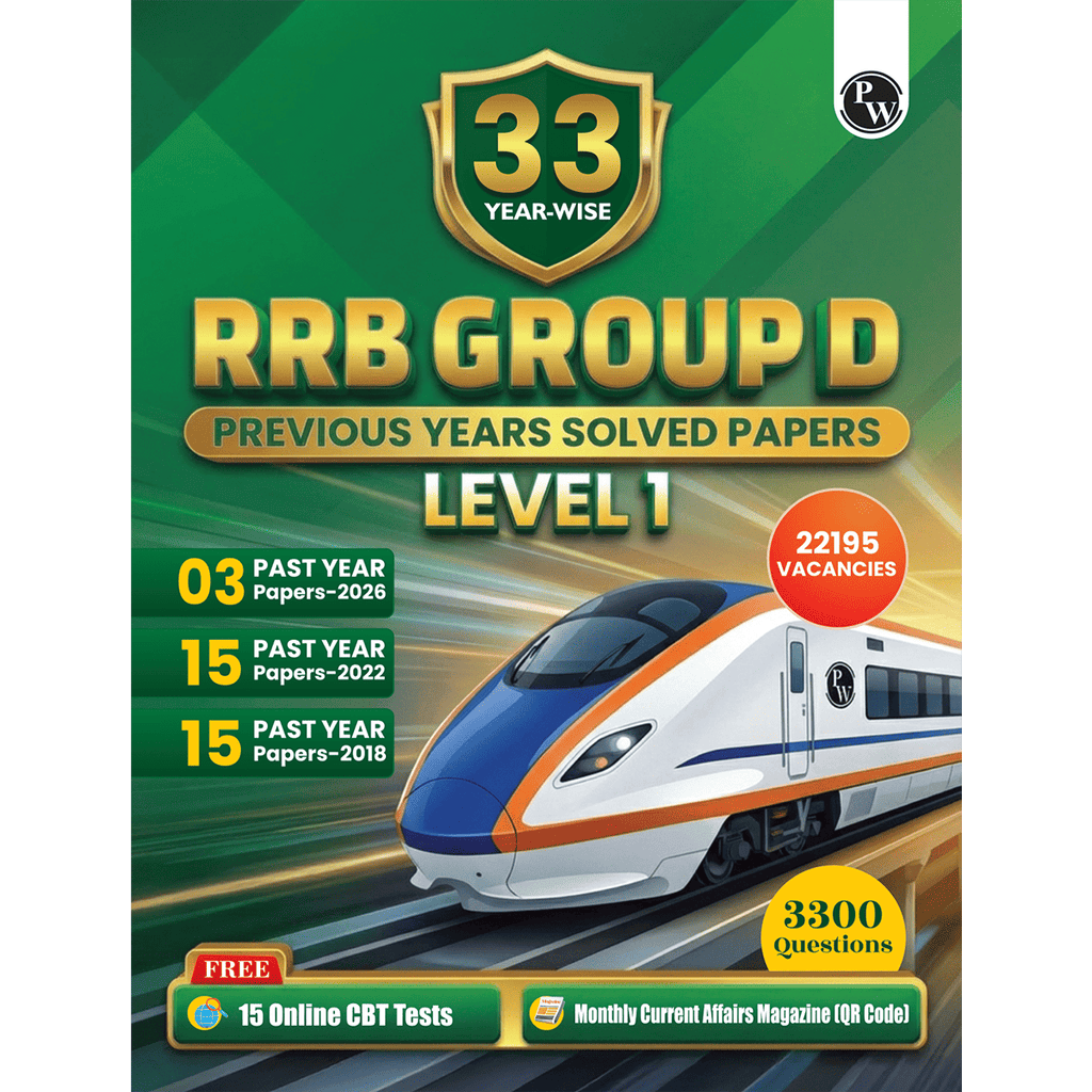 33 RRB Group D Level 1 Previous Years Solved Papers (2026-2022, 2018) with 15 Online CBT Tests For Exam 2026-2027 | 3300 PYQs | Fully Solved | English Edition