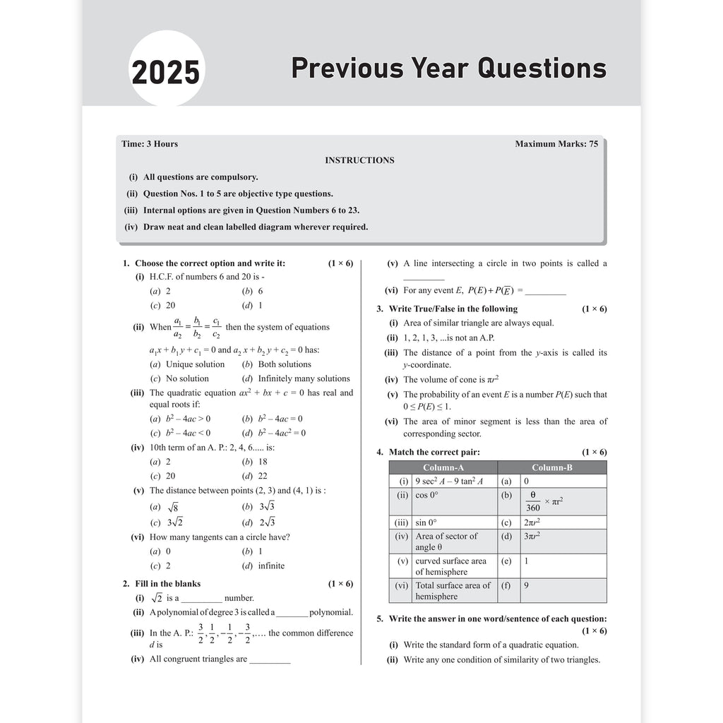 PW Class 10 MP Board Past 5 Years Solved Papers (2026-2022) For 2027 Exam Pattern (English Medium) | Science, Mathematics, English, Social Science, Sanskrit, Hindi