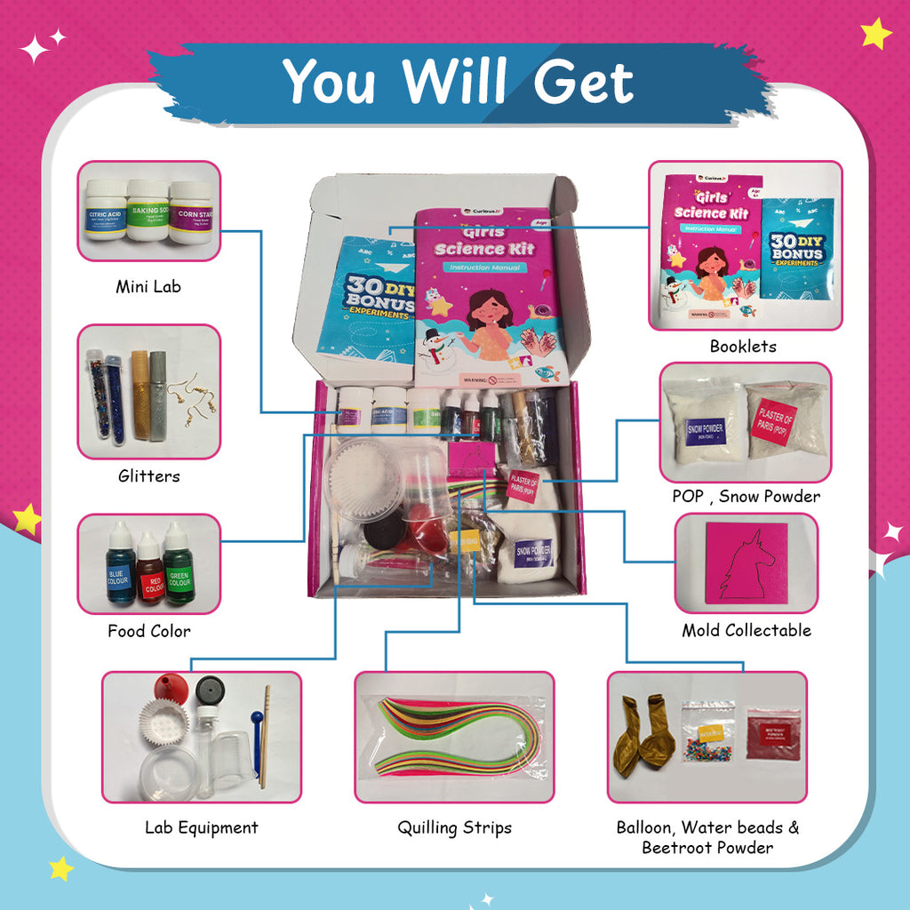 Science Kit for Girls Age 8,9,10,11,12,13,14 & 15 Years Old | 25+ Science Experiment | Educational Learning STEM Toys  | Science Gift Set for Girls