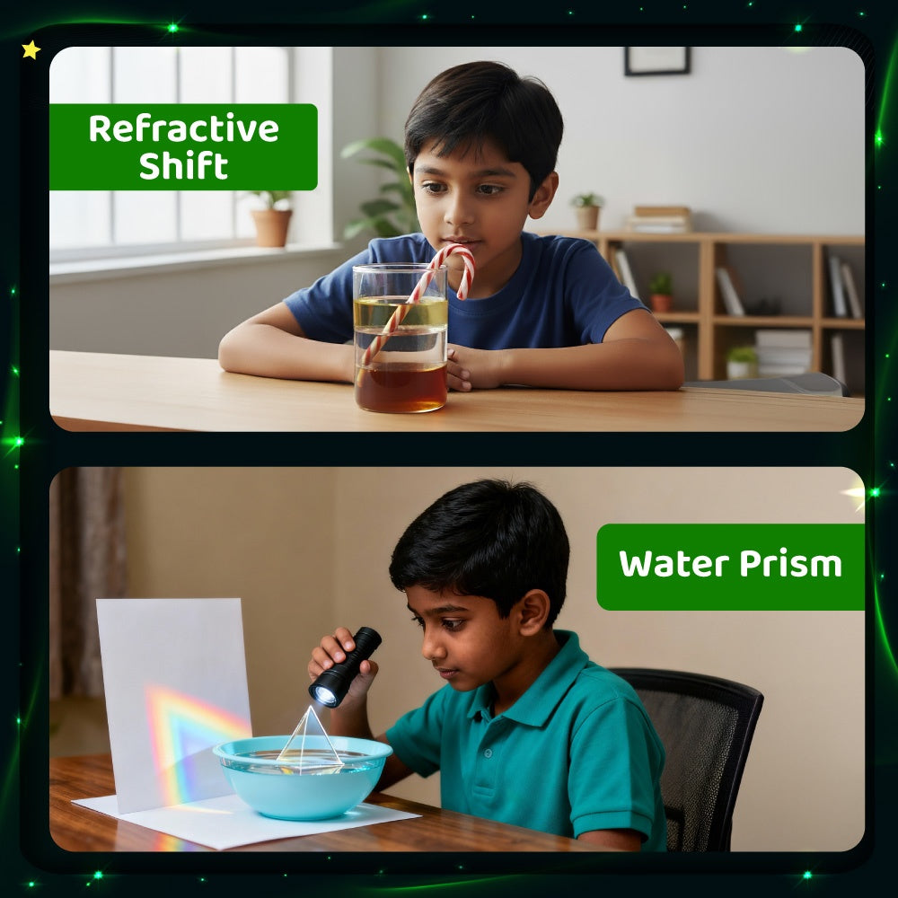 Curious Jr. Light, Shadow & Optical Instruments Project Kit for Kids Ages 8, 9, 10, 11, 12, 13, 14 Years | STEM Learning & Educational Toy, Kit| Kaleidoscope | Periscope | Pinhole camera