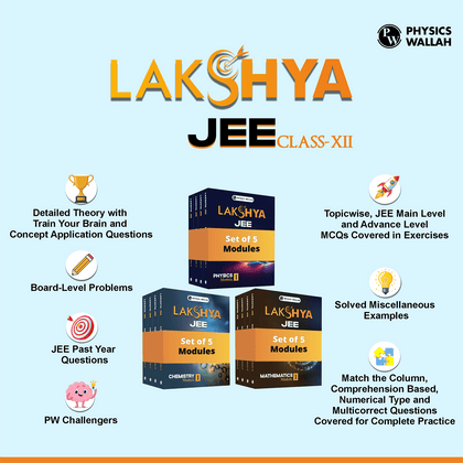 Lakshya For JEE Main & Advanced Class 12 Physics, Chemistry and Mathematics Modules with Solutions Combo Set of 15 Books For (2025 Edition)