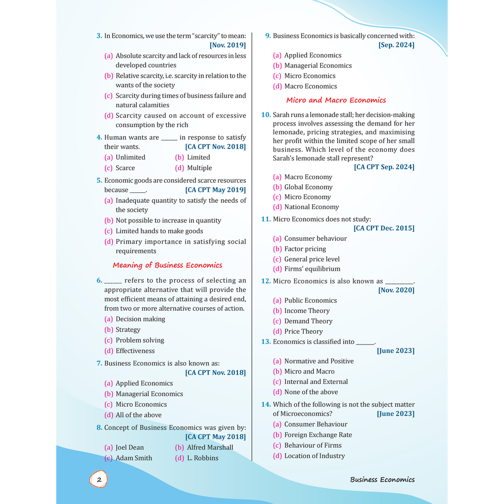 CA Foundation MCQ Revizer Book For Business Economics by Love Kaushik