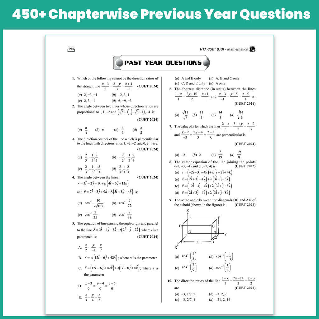 PW CUET UG Mathematics Book 2027 Chapterwise & Topicwise Question Bank | Chapterwise Theory & Mind Maps | Previous Year Solved Papers & Sample Papers