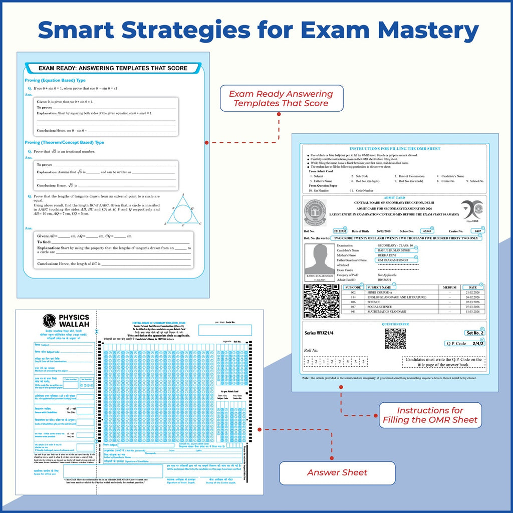 PW 15 CBSE Sample Papers Class 10 Science For 2027 Board Exam (New Pattern) | CBSE Like Question Booklet and Answer Sheets, Marking Stickers, Mind Maps, Most Probable Questions