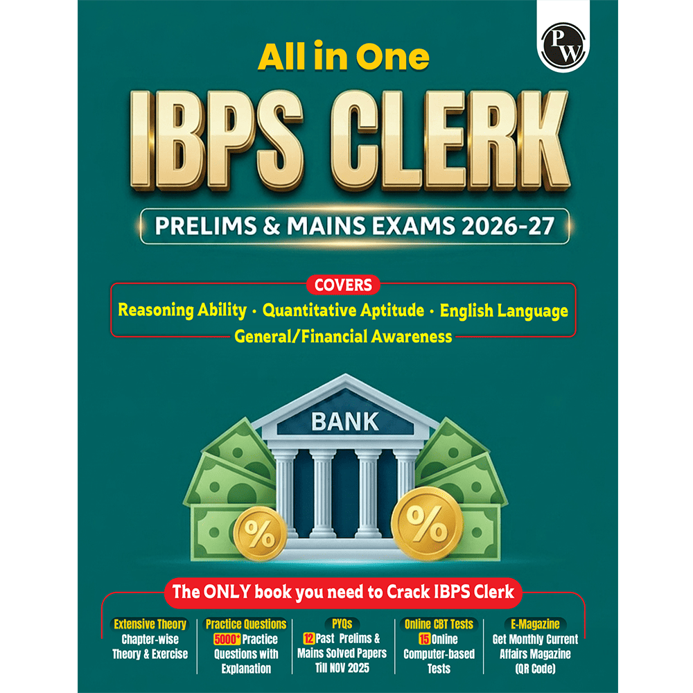 All in One IBPS Clerk 2026 Book Prelims & Mains Exams | Chapterwise Theory and Exercises | 12 Previous Year Solved Papers PYQ Till Oct 2025 and 15 Online CBT Tests English Edition