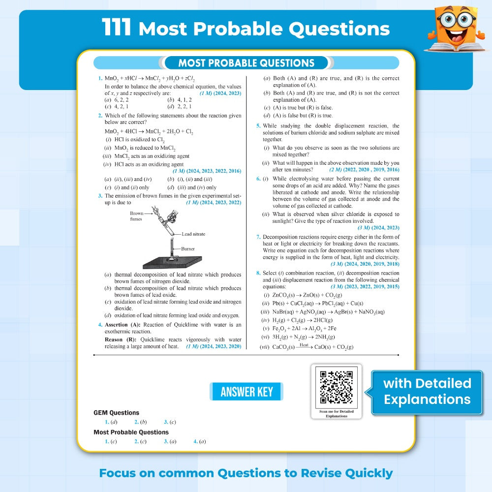 CBSE Class 10 Board Booster Science Question Bank For 2026 Board Exams l 1200+ Questions l Rapid Revision l Topicwise PYQs, Mind Maps, GEM Questions & Most Probable Questions