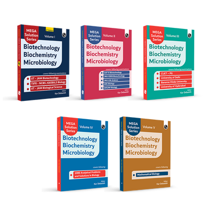Mega Solution Series Biotechnology Biochemistry Microbiology Volume 1 to 5 Combo Set of 5 Books By Debasish Kar For 2025-2026 Exams