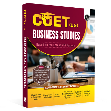 CUET (UG) Business Studies 2026 Chapterwise & Topicwise Question Bank with Past Year Questions PYQs and Mock Test | Mind Maps and Practice MCQs