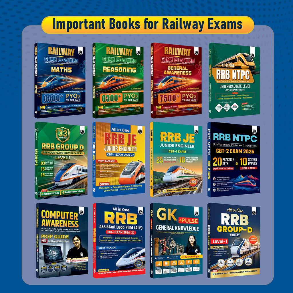 PW RRB NTPC PYQ Undergraduate 35 Previous Year Solved Papers CBT-1 2025-2026 (PYQ) | 3500+ Questions | 15 Online Mock Tests for Exam 2026-27 | English Medium