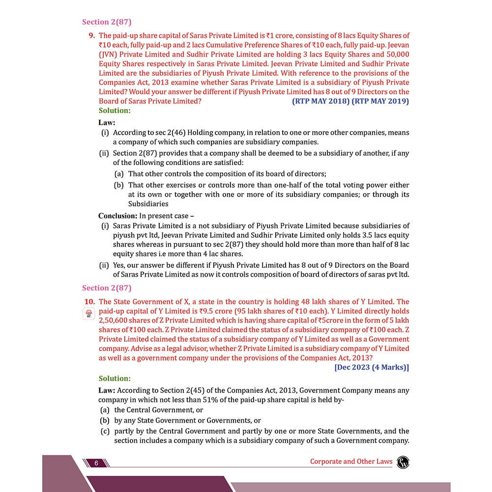 CA Intermediate Corporate & Other Laws Concept Book By Chaitanya Jain | ICAI Aligned Content, PYQs, Practice Questions, Detailed Solutions, Latest Syllabus For Jan 2027 Exams