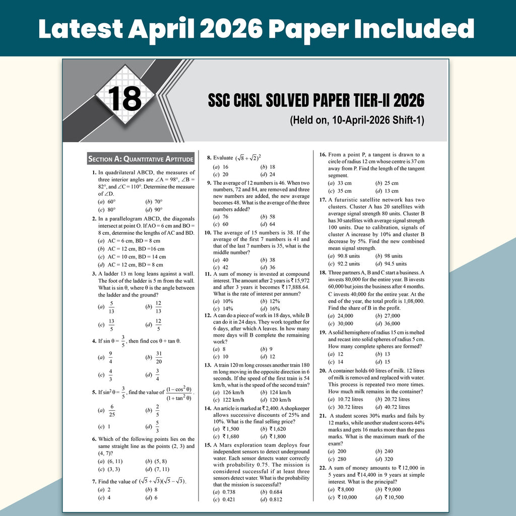 PW SSC CHSL PYQ (10+2) 20 Year-wise Previous Year Solved Papers PYQ (2026-2018) Tier 1 & 2 | 2100+ PYQ Questions with Solutions | 15 Online Mock Tests | Exam 2026-27 English Medium