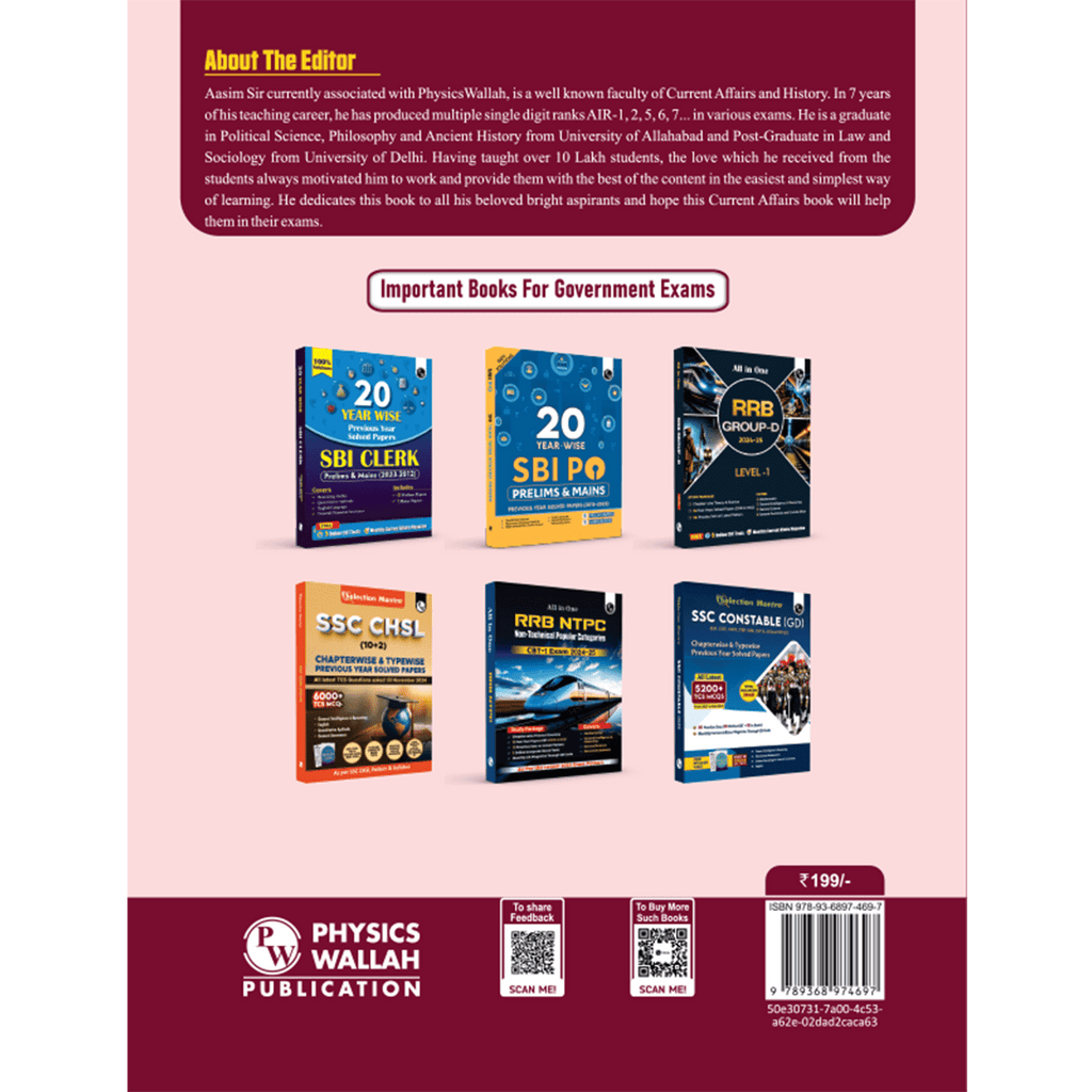 Yearly Current Affairs Magazine January to December 2024 English Edition By Mohammed Aasim Sir | For SSC, Banking, Teaching, Railway, Defence & Other Competitive Exams 2025