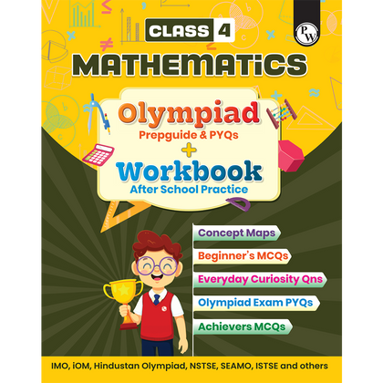 Olympiad Plus Workbook For Class 4 Mathematics Prepguide, Concept Map, PYQs and Worksheets For After School Practice | IMO, iMO, Hindustan Olympiad, NSTSE, SEAMO, ISTSE and Others