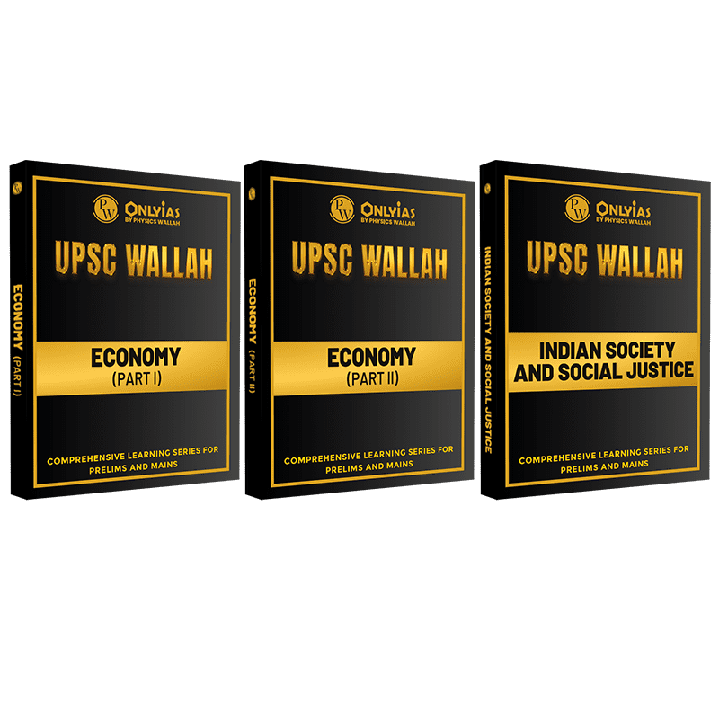 PWONLYIAS UPSC Wallah Economics and Social Development Combo Set of 3 Books For Civil Services Exam 2025 Latest Edition