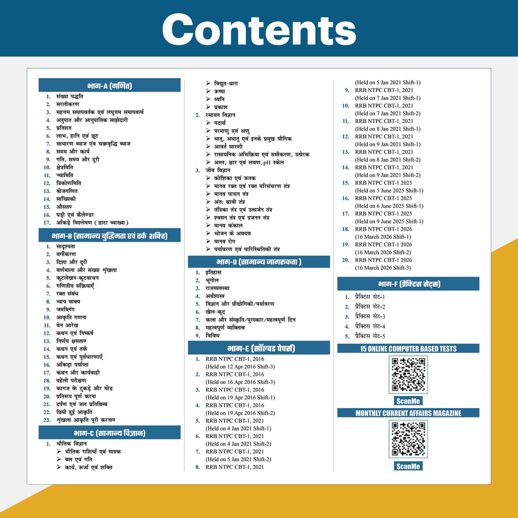 All in One RRB NTPC Book 2026 Graduate Level CBT 1 Exam (Hindi Medium) | 20 Solved PYQs | Chapterwise Theory, Short Tricks and Exercises | 10 Practice Sets