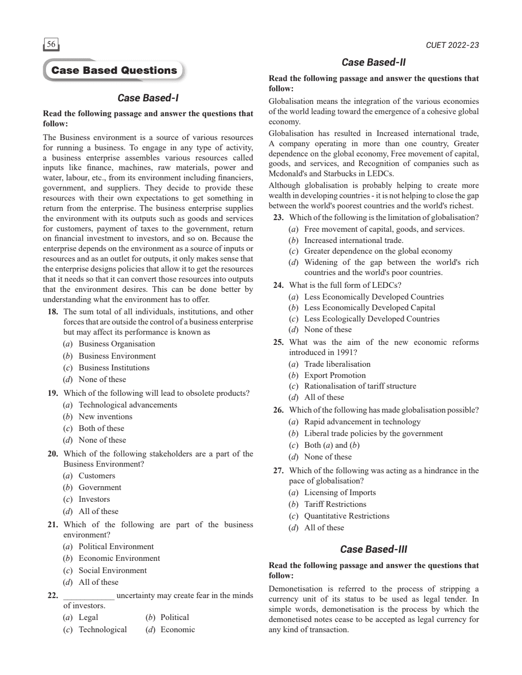 CUET (UG) Business Studies Chapterwise & Topicwise Question Bank (2023- 2024) with Complete NCERT Crux, CUET PYQs (2022-2023) Past Year Questions and Mock Test I For Central Universities Entrance Test 2024-2nd edition