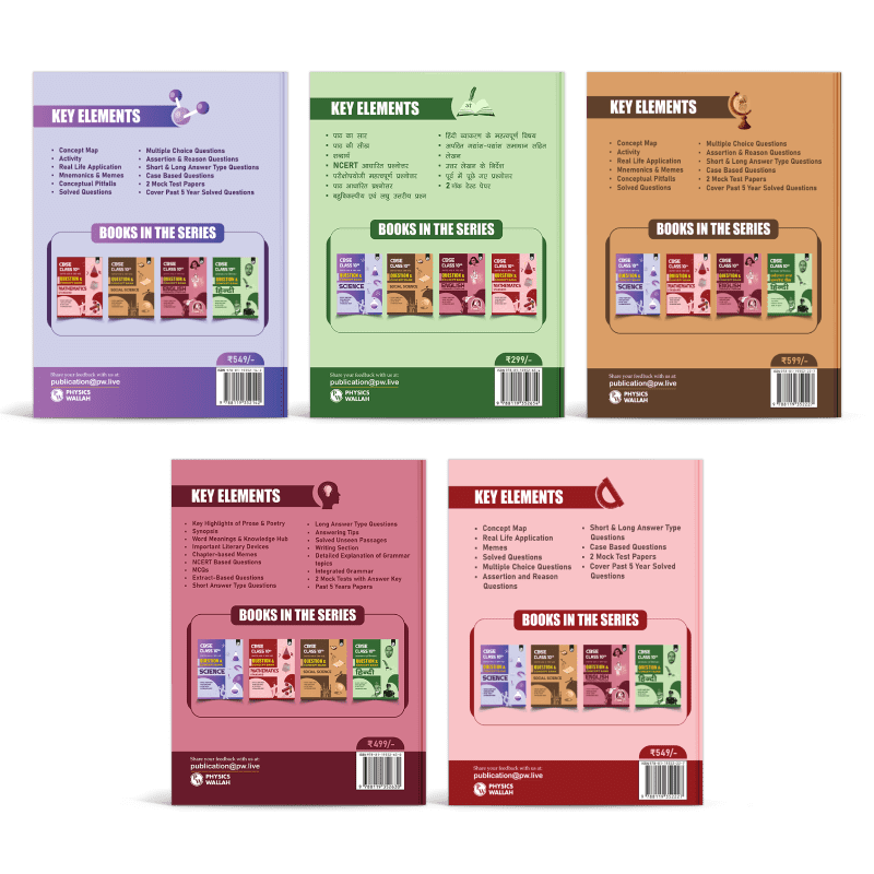 CBSE Class 10th Science + Math + English + Social Science and Hindi Combo Set of 5 Books Question & Concept Bank Chapterwise & Topicwise Exam 2023-2024