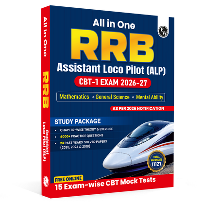 All in one RRB Assistant Loco Pilot (ALP) CBT-1 Book 2026 | Chapterwise Theory and Exercises | 20 Previous Solved Papers 2026, 2024 & 2018 (PYQs) and 15 Online CBT Tests
