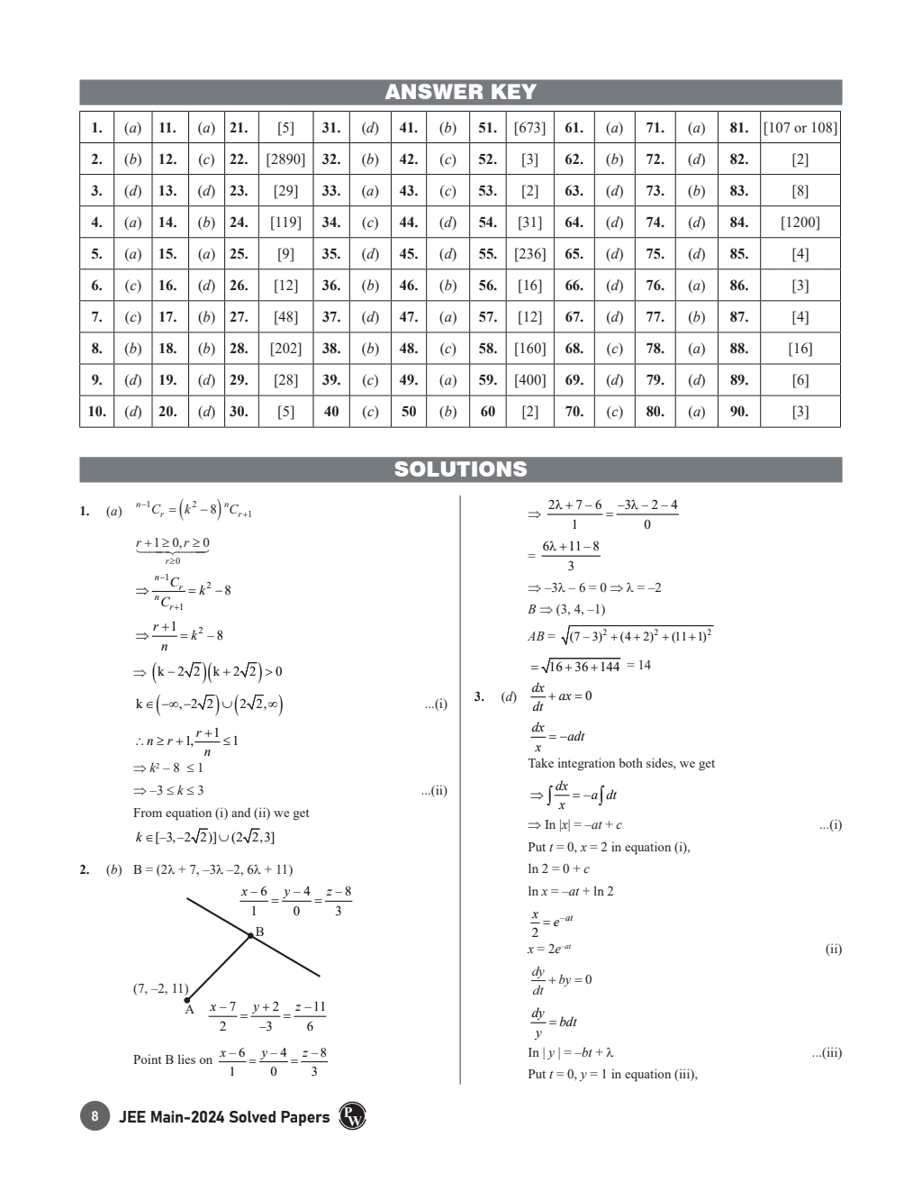 JEE MAIN 2024 January Session-1 (24 Jan-01 Feb) 10 Solved Paper with Video Solutions l PYQ's for Physics, Chemistry, Mathematics