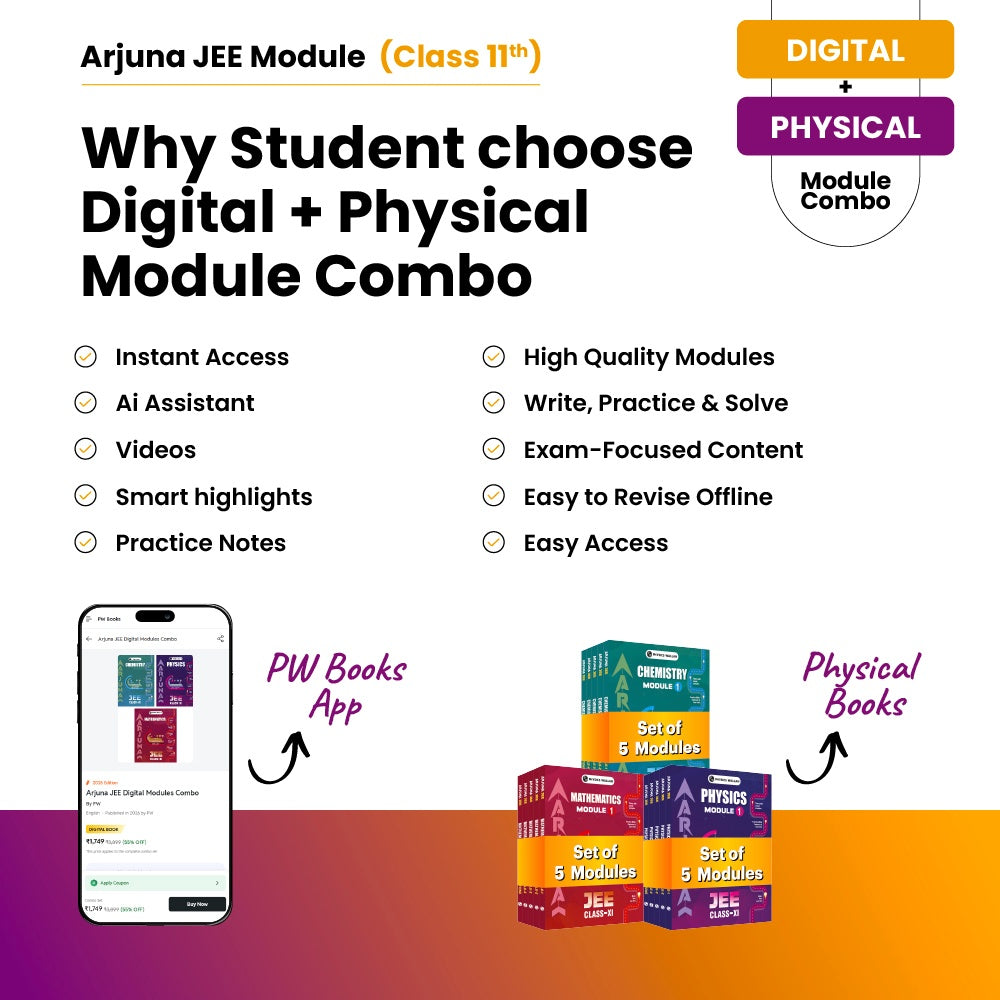 Arjuna For JEE Main & Advanced Class 11 Physics, Chemistry, Mathematics Modules and Question Booklet with Solutions Combo Set of 16 Books (2026 Edition) With Digital-Book