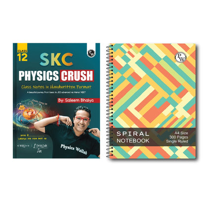 SKC Physics Crush Class 12 Handwritten Format Notes By Saleem Sir For JEE and NEET Exams | A Beautiful Journey From Basic to JEE Advanced via JEE/ NEET + 300 page Ruled practice notebook