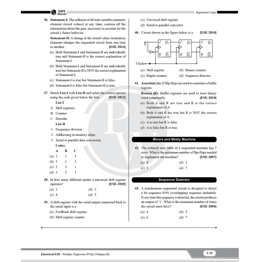 UPSC ESE Topicwise Previous Years Solved Questions Electrical Engineering Preliminary Examination Volume 1 & 2 and General Studies & Engineering Aptitude Combo Set of 3 Books